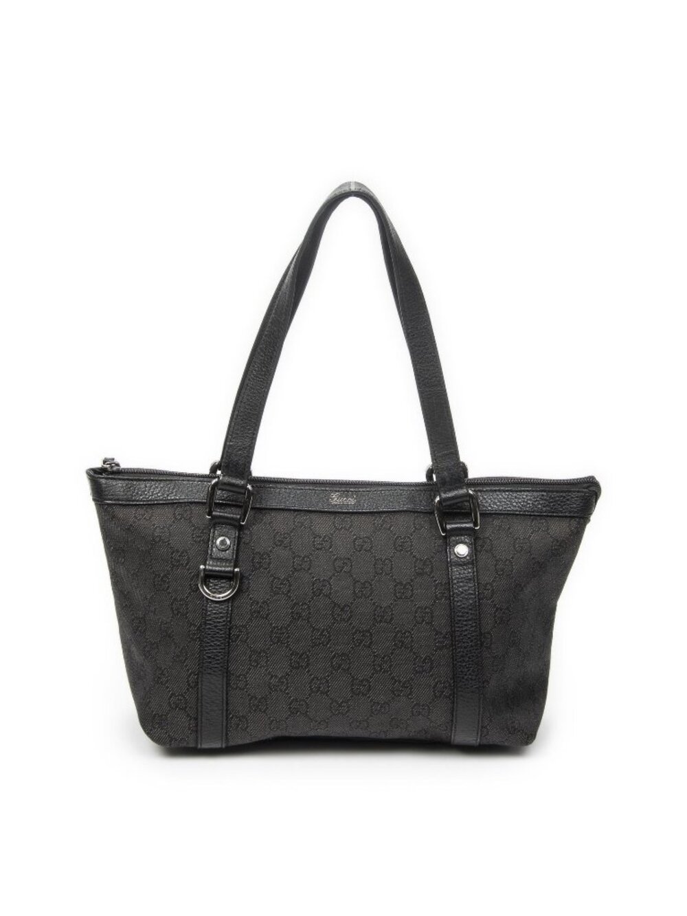 Gucci Abbey Tote Black GG Denim Canvas
